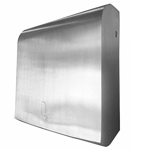 TCBunny Super Quiet Automatic Electric Hand Dryer Commercial High Speed 95m/s, Silver, Instant Heat & Dry