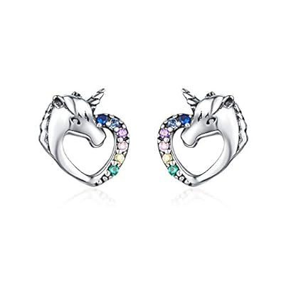 Jewellery Girls Kids 925 Sterling Silver Stud Earrings Unicorn