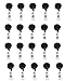 Yueton Pack of 20 Plastic Retractable Reel with Metal Belt Clip for ID Badge Holders Key Cards (Black)