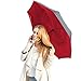 Suprella Reverse Umbrella - Inverted Umbrella - Upside Down Umbrella with Stand Alone Feature - Inside Out Umbrella with Aluminum Shaft (Red)