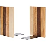Pandapark Wood Bookends,Nature Coating,Decorative Bookend,6'X4',1Pair in Pack, (American Dream)