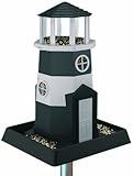 North States Village Collection Light House Birdfeeder- Black/White