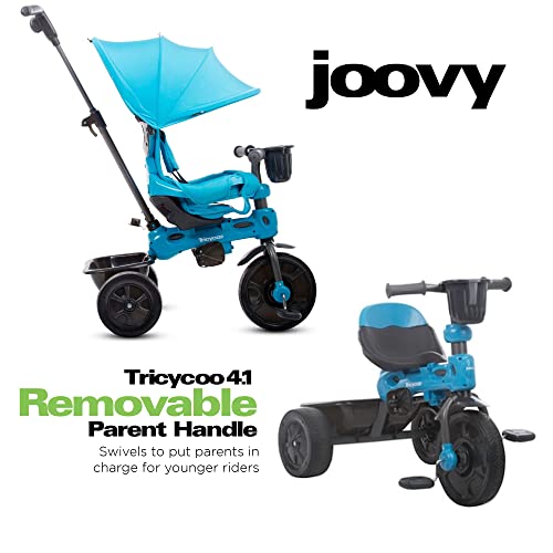 Joovy Tricycoo 4.1 Kids Tricycle with 4Stages Featuring ExtraWide Front Tire, Removable and