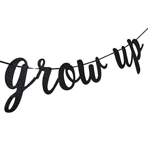 Never Grow Up Banner, Kids Baby Birthday Party Sign Supplies, Black Birthday Party Decorations - //medicalbooks.filipinodoctors.org