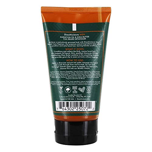 Shea Moisture Mens Full Beard Detangler, All Natural ingredients, Maracuja Oil & Shea Butter
