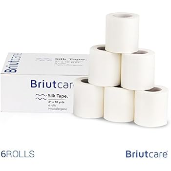 Briutcare Surgical Silk Tape (6 Pcs) | FDA Approved Medical Tape | Waterproof Adhesive First Aid Tape | Hypoallergenic Fabric & Latex-Free for Sensitive Skin | Ideal for Medical Use