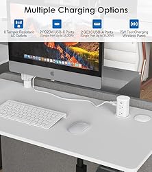 ANNQUAN 3" Pop Up Countertop Receptacle with 4 USB