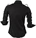 jeansian Men's Slim Long Sleeves Casual Button Down Dress Shirt 8371 Black XXL