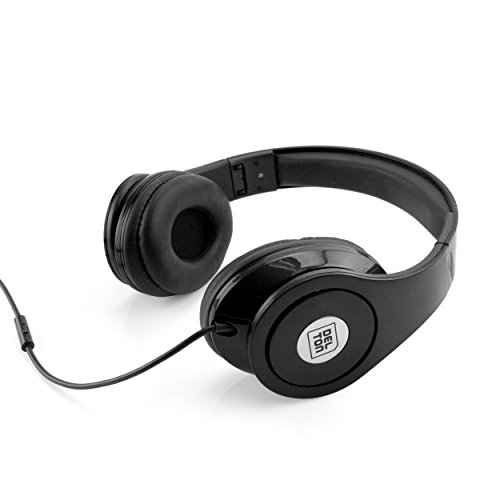 Delton Sonic Wave 1000 DJ Headphones with Mic, Black