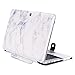 MOSISO Compatible with MacBook Air 13 inch A1466 / A1369 (Older Version Release 2010-2017), PU Leather Book Folio Protective Stand Cover Sleeve, White Marble