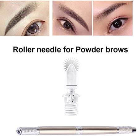 7mm-10pcs Microblading Roller Needles+ Microblading Pen Permanent Makeup Fog Shading Powder Brows Roller Needles Fast Coloring for Eyebrow Beauty