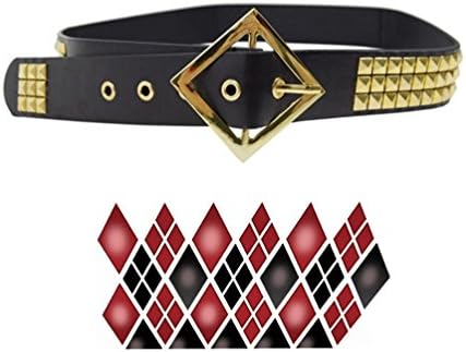 Fly Costume Womens Cosplay Costume Gold Pyramid Studs Halloween Belt (A)