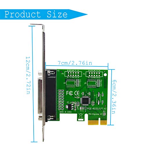Ubit PCI Express to DB25 LPT Printer Card 25 pin Interface Card Express Dual Profile Parallel Adapter Card - SPP/EPP/ECP - 2X DB25 IEEE 1284 PCIe Parallel Card