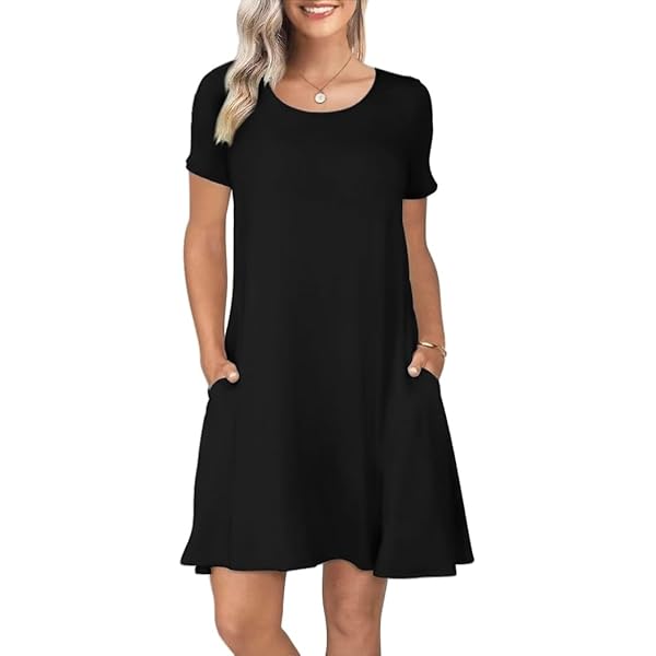 lionstill Petite Women's Casual T Shirt Dress Summer Fashion Short Sleeve  Swing Floral Dresses with Pockets, Big-Leaf Pink Flower XS at Amazon Women's  Clothing store