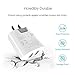 Eseesmart Dual Port Portable USB Travel Wall Charger Adaptor PowerPort 2 Quick Charger Plug Cube White