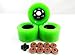 83mm Longboard Flywheels Wheels + ABEC 7 Bearings Spacers (Green)