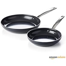 GreenPan CC002675-001 Prime Midnight Ceramic Frying Pans, 8
