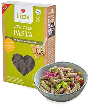 Lizza Low Carb Pasta | Organic. Gluten Free. High in Protein and Fibre | Suitable for Keto, Low Carb, Diabetic and Vegan Diet | 1 x 250g Pasta