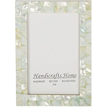 Picture Frames Chic Photo Frame Mother of Pearl Handmade Vintage 4x6 Green - Christmas Gifts