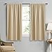 NICETOWN Blackout Room Darkening Curtains - Home Decoration Light & Noise Reducing Thermal Insulated Window Draperies with Rod Pocket Top (Biscotti Beige, Set of 2, 42 inches Wide x 45 inches Long)