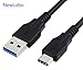 USB 3.1 Type C,1Pack 3 feet / 1-meter Micro USB 3.1 Type C Male to Standard Type A USB 3.0 Male Data Cable for Type-C Supported Devices - Black