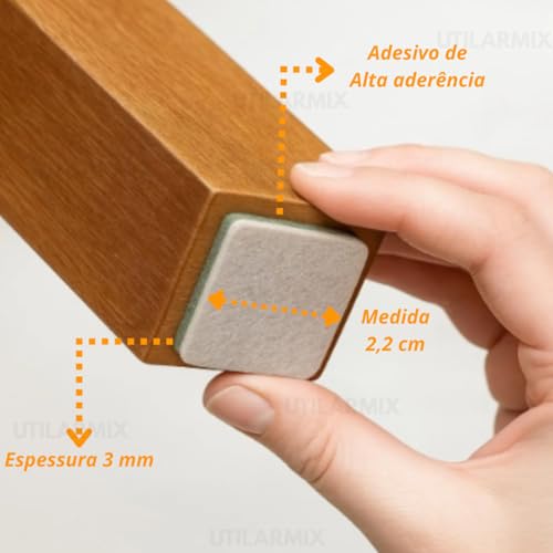 Kit 50 Feltro Adesivo Protetor para Pé de Cadeira, Sofá e Móveis Pesados Proteção e Durabilidade Ideal, Antideslizante Quadrado