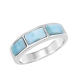Beaux Bijoux Sterling Silver Larimar Band Ring
