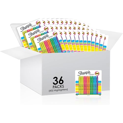 Sharpie Pocket Style Highlighters, Chisel Tip, Assorted Fluorescent, (Pack of 3…