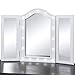Best Choice Products Lighted Tabletop Tri-Fold Vanity Mirror W/LED Lights