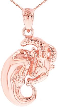 10k Capricorn Zodiac Goat Animal Pendant Necklace