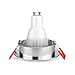 JOYINLED 2 Inch Round Led Recessed Lighting Trims,Dimmable Spotlight Downlight Holder, GU5.3 MR16 Light Source Fitting, Adjustable Eyeball Light Fixture Frame with 70mm Cutout, Pack of 2 (Silver)
