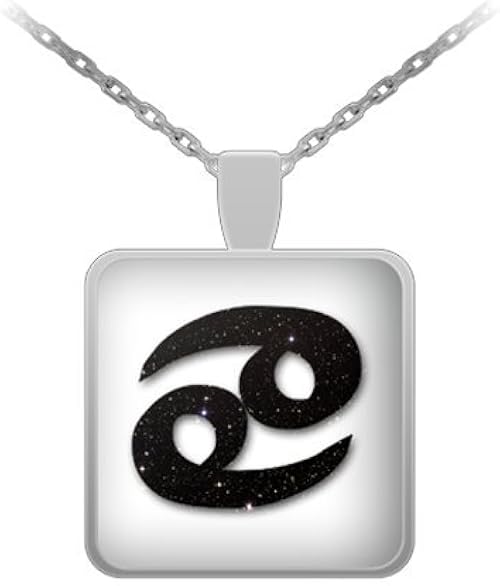 Amazon Com Think Now Store Cancer Zodiac Sign June July Birthday Silver Square Pendant Necklace Horoscope Astrology Gift Ideas Jewelry