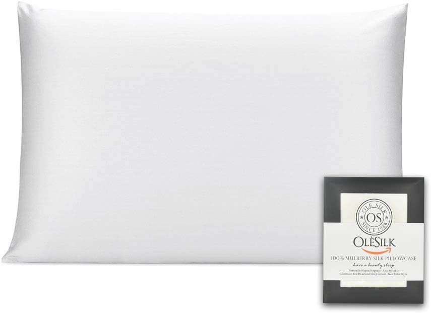 OLESILK 100% Silk Pillowcase for Hair and Skin Both Sides 16 Momme Real Natural Mulberry Silk