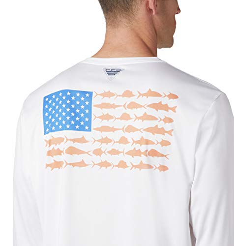 Columbia Terminal Tackle PFG Fish Flag Manica Lunga Uomo Cool Grey/Vivid Blue, XS