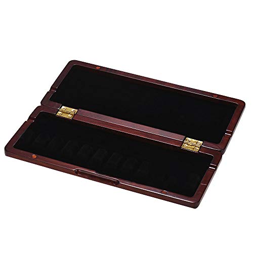 Wooden Reed Case with Inner Soft Cloth Instrument Accessories Container Reeds Holder Storage Box for 11pcs Bassoon Reeds Redwood