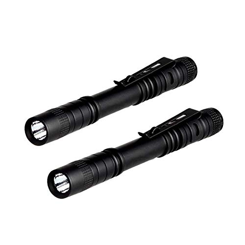 Yuccer 2 Pcs Mini Pen Light 250 Lumens Super Bright Waterproof LED Flashlight Powered By 2 AAA Batteries (not included)