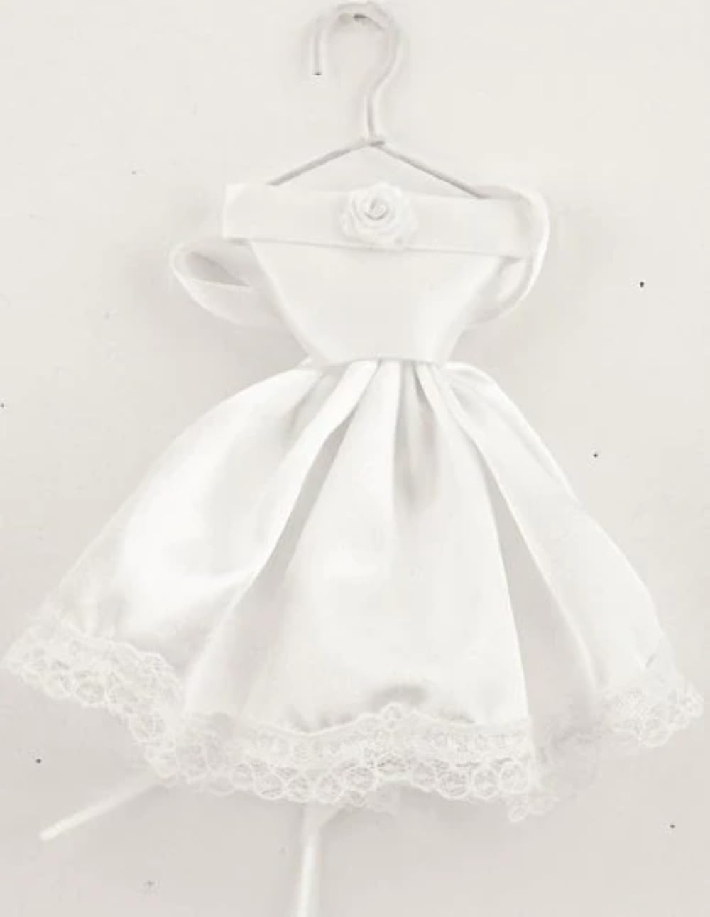 CLUB GREEN WHITE SATIN DRESS FAVOUR H.160MM, Fabric, 23 x 23 x 2 cm