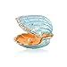 MICG Trinket Box Hinged Small Seashell Figurine Collectible Pearl Mussel Wedding Jewelry Ring Holder