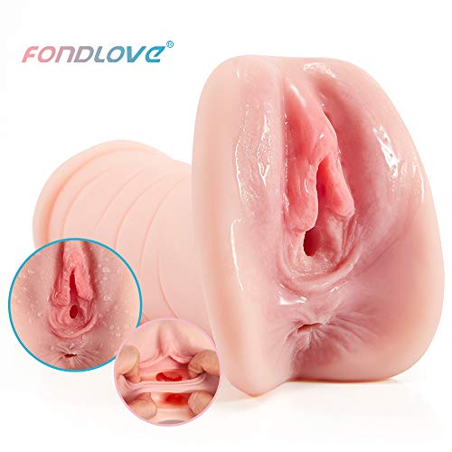 Male Masturbator Pocket Pussy Stocker, Fondlove Realistic Vaginal and Anal Canal Strocker with Lifelike Channel, Blow Job Sex Toy for Men Masturbation (6.9″)
