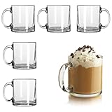 Libbey Clear Glass Coffee Mugs | 13oz Crystal Cups