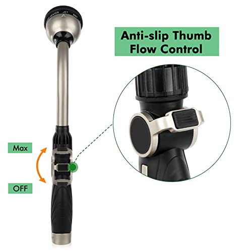 RESTMO Watering Wand Heavy Duty, Metal Garden Hose Wand with 10 Spray