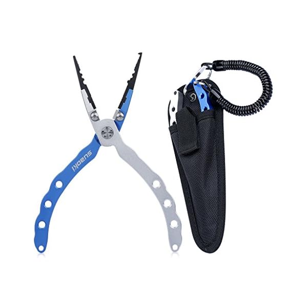 Suaoki-Stainless-Steel-Fishing-Pliers-Saltwater-Aluminum-Handles-Tools-for-Cutting-Braid-Line-and-Remove-Hooks-Lure-with-Sheath-and-Lanyard