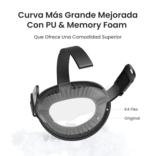 KIWI design K4 Flex Comfort Head Band for Meta Quest 3/3S, Adjustable Elite Strap with PU Foam for Comfort and Immersion in RV Games (No Battery)
