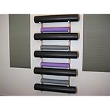 Foam Roller and Yoga Mat Storage Rack Wall Mount in Sustainable Hardwood (60" 9-Space)
