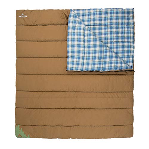 TETON Sports 1350 Evergreen Canvas Double Sleeping Bag; Warm and