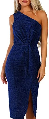 Sunyastor Women Dresses Off The Shoulder Sequin Sparkly Party Evening Maxi Dress Gown with Slit Bandage Bodycon Midi Dress