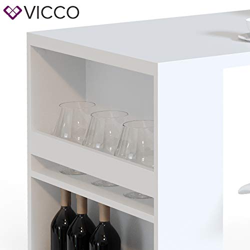 Vicco Bartisch Bar Weiß Anthrazit Tresen Bartresen Stehtisch Tisch Tresentisch Bistrotisch Küche mit 3 extra Fächern… – Bild 7