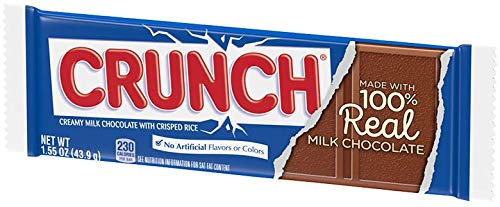 CRUNCH MILK CHOCOLATE CANDY BAR, FULL SIZE FERRERO CANDY, 1.55 OZ