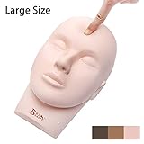 BHD BEAUTY Eyelash Practice Training Head for Makeup Cosmetology Beige Flat Soft PVC Material Head with Mount Hole