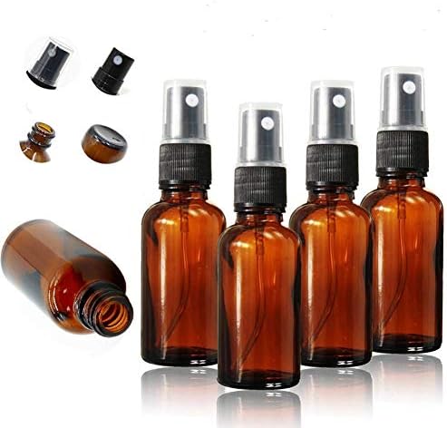 スプレーボトル ガラス 遮光ボトル 30ml ミスト 買物 消毒 香水 コスメ アロマ 5本セット 霧吹き 携帯用 小分け容器 使いやすい 漏れない アルコール 茶 小型スプレーボトル 噴霧 厚い 詰め替え容器